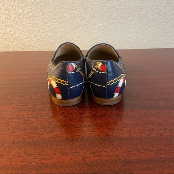 Talbots Ryan Nautical Print Navy Blue Women’s Loafers Flats - Picture 8 of 9